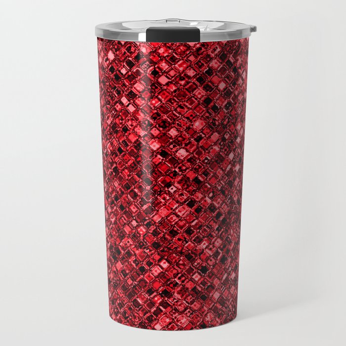 Red Glitter Modern Collection Travel Mug