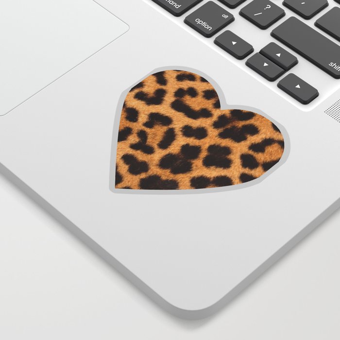 Leopard Print Heart Valentine's Day design Sticker