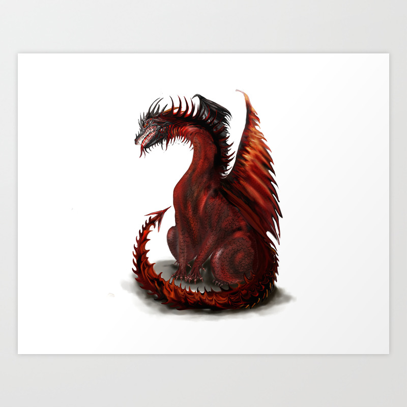 Challenger Lone Dragon Abstract Art Print By Baileysartstudio