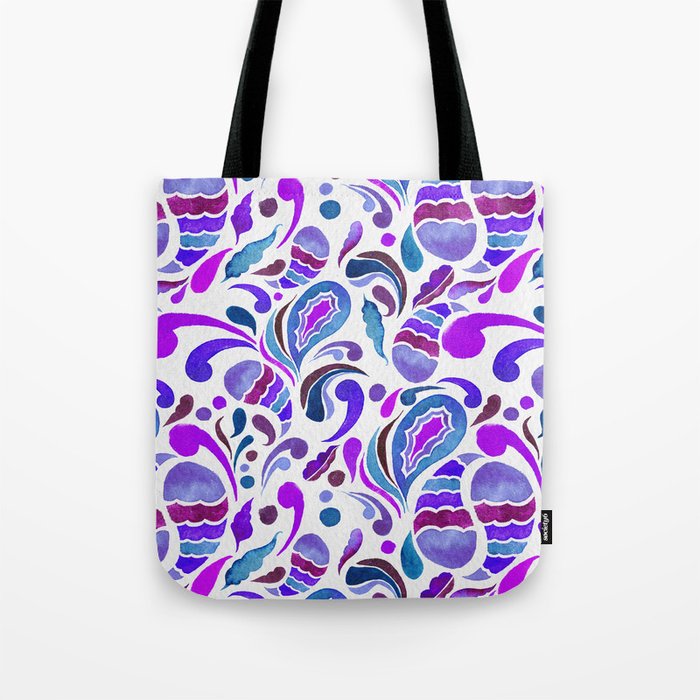 Paisley Blast - Purple Blue Palette Tote Bag