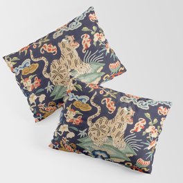Oriental Tiger vintage embroidery tapestry Pillow Sham
