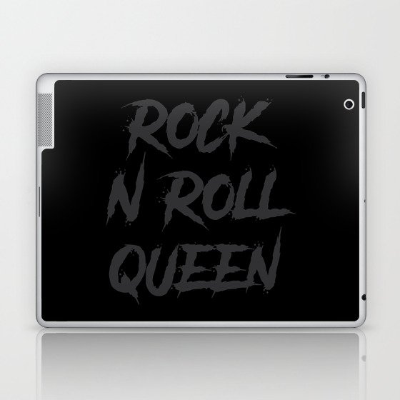 Rock and Roll Queen Typography Black Laptop & iPad Skin