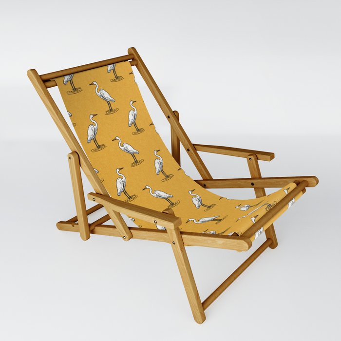 egrets - yellow Sling Chair