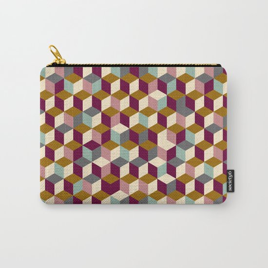 Cubic Pattern Carry-All Pouch