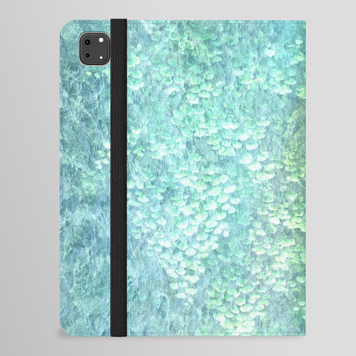 blue green shimmering ivy wall iPad Folio Case