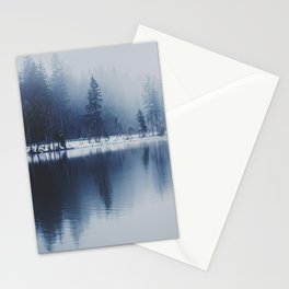 Foggy Winter Lake Stationery Card