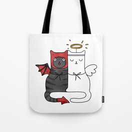 Angel & Demon Cats Tote Bag
