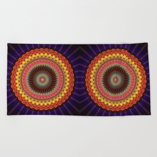 The mandala of Energy Beach Towel