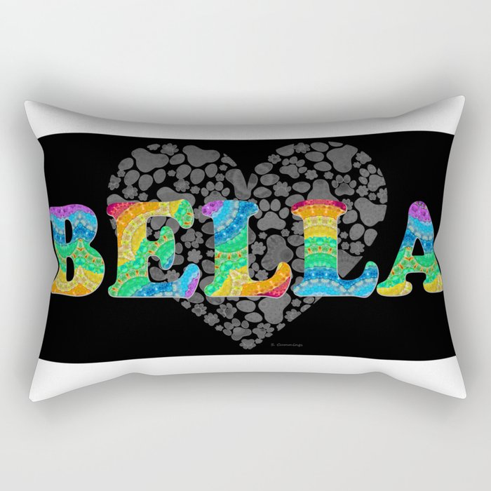 Bella Dog Cat Pet Animal Name Art Rectangular Pillow