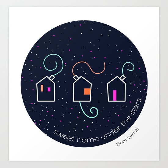 Sweet home under the stars Art Print