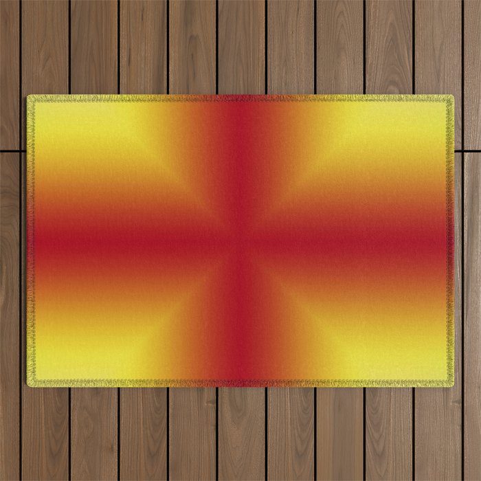Red Yellow Star Outdoor Rug