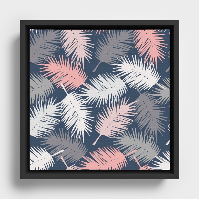 Palm Leaves Feather Framed Canvas