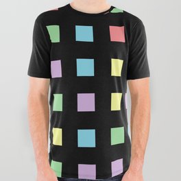 Black & Pastel Polka Squares All Over Graphic Tee