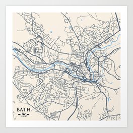 Bath Map Art Print