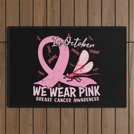 In October We Wear Pink Breast Cancer Outdoor Rug