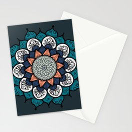 Blue Bohemian Mandala Stationery Card