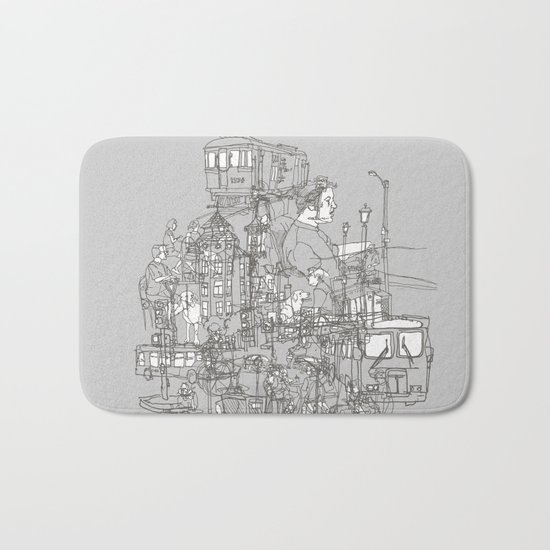 Interlocking Lives, Lines, and Transit Lanes Bath Mat