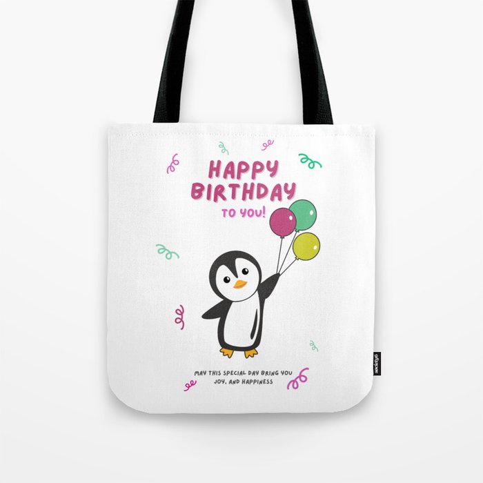 Penguin Wishes Happy Birthday To You Penguins Tote Bag