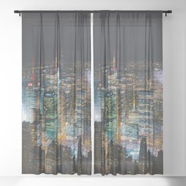 Colorful New York City Skyline | Photography in NYC Sheer Curtain
