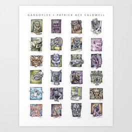 Gargoyle Compilation Print Art Print