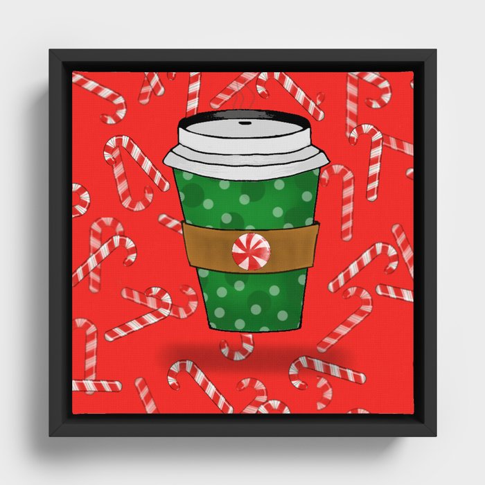 Christmas Coffee Framed Canvas