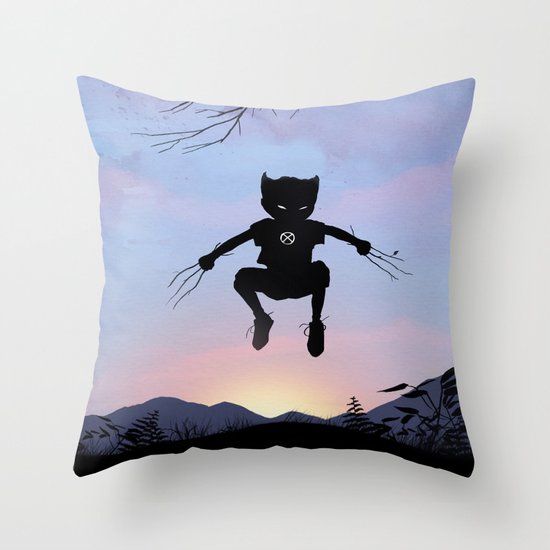Wolverine Kid Throw Pillow