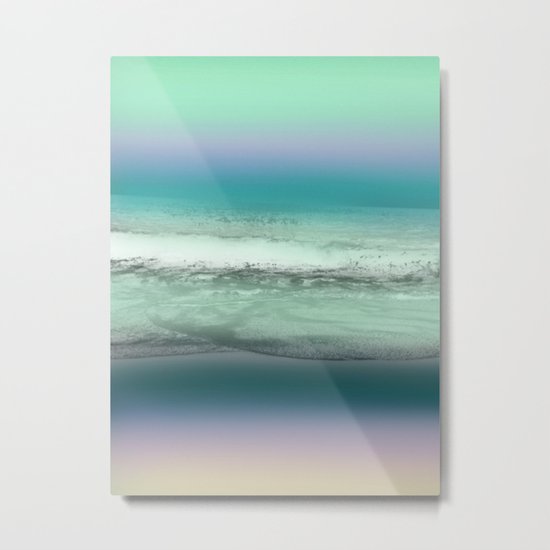 Twilight Sea in Shades of Green and Lavender Metal Print