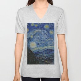 Starry Night V Neck T Shirt