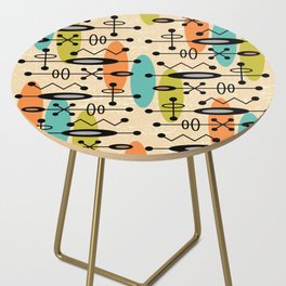 Retro 1950s Style Mid Century Modern Atomic Design 271 Googie Orange Blue and Green Side Table