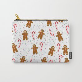 Gingerbread man wishes you Merry Xmas! - White Carry-All Pouch