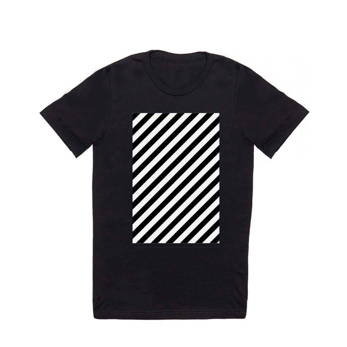 Diagonal Stripes (Black/White) T Shirt