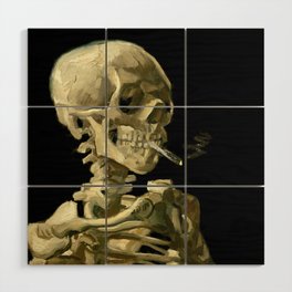 Vincent van Gogh - Skull of a Skeleton with Burning Cigarette Wood Wall Art