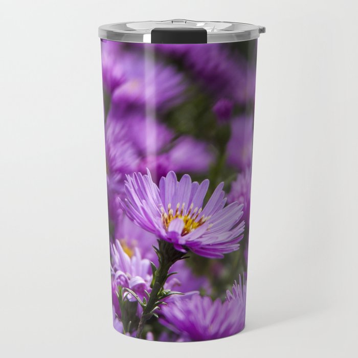 Closeup of beautiful purple flowers Travel Mug