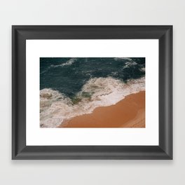 ocean waves at the beach Framed Art Print