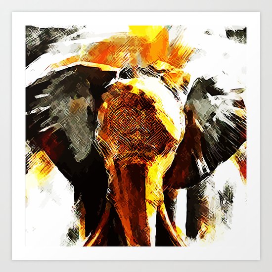 INDI ELEPHANT Art Print