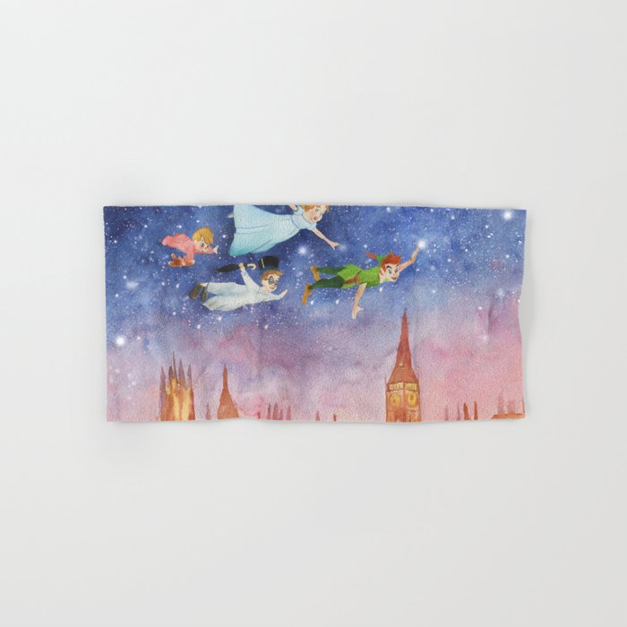 Peter Pan Sunset Nursery Decor Hand Bath Towel Peter Pan Sunset Nursery Decor Hand Bath Towel