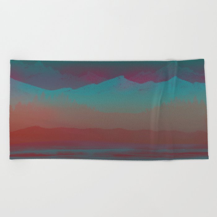 Ombre Mountainscape Sunset Colors Beach Towel By Roxygart Society6
