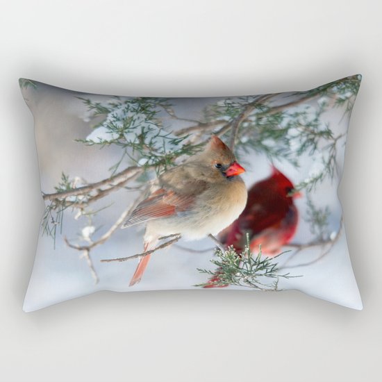 Shining on Her Own (Cardinal) Rectangular Pillow