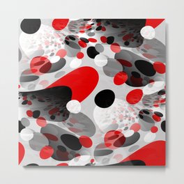 Stir Crazy - Abstract - Red, Black, Gray, White Metal Print | Retro, Modern, White, Pattern, Abstract, Digital, Painting, Red, Graphicdesign, Mid Century 