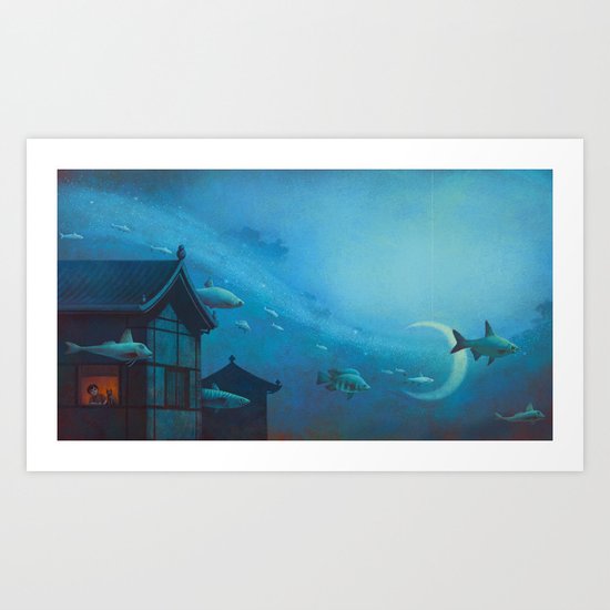 Silver River Tien Ho Art Print