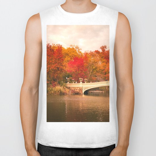 New York City Autumn Magic in Central Park Biker Tank