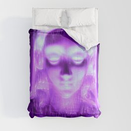 Neon Virgin Mary Statue Comforter