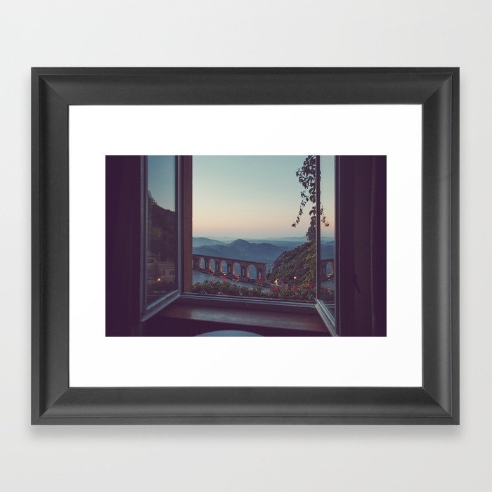 Sunrise in montserrat Framed Art Print
