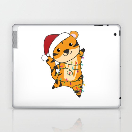 Tiger Christmas Snow Winter Animals Tiger Laptop & iPad Skin