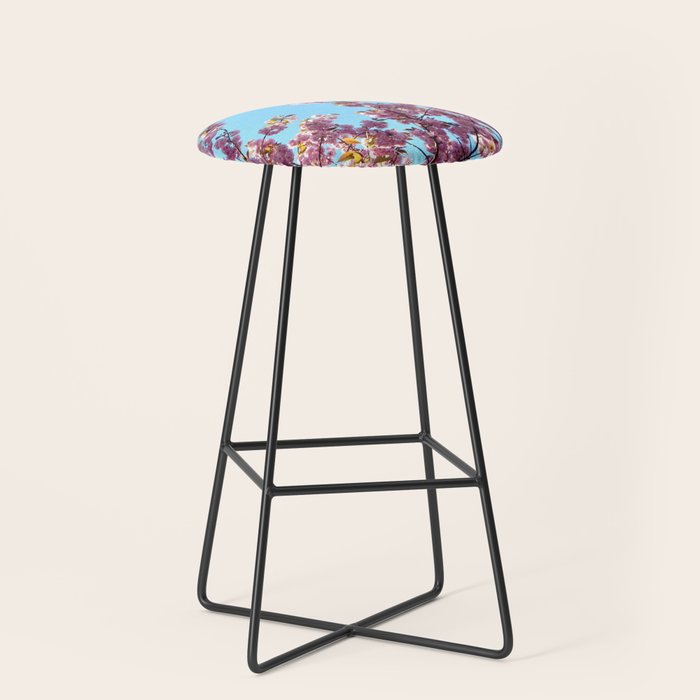 spring pink blossoms Bar Stool by costa | Society6