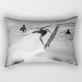 Surfer Launches Off Wave Rectangular Pillow