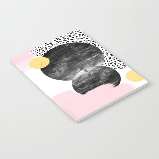 Roussel - pink pastel girly hipster trendy art decor dorm college brooklyn abstract minimal painting Notebook