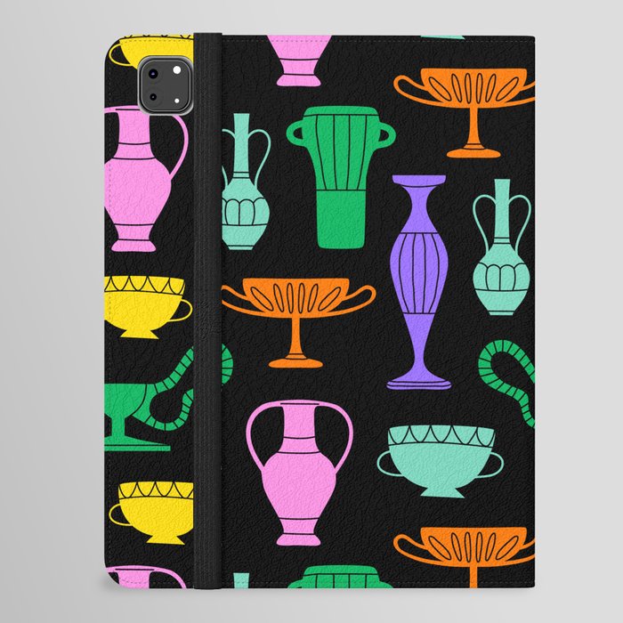 Classical greek vase decoration cartoon seamless pattern iPad Folio Case