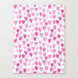 Hearts Pattern watercolor pink heart perfect essential valentines day gift idea for her Canvas Print