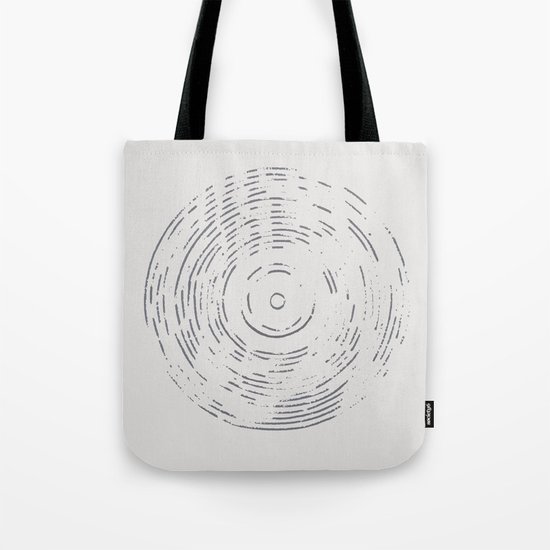 Record Black and White Tote Bag